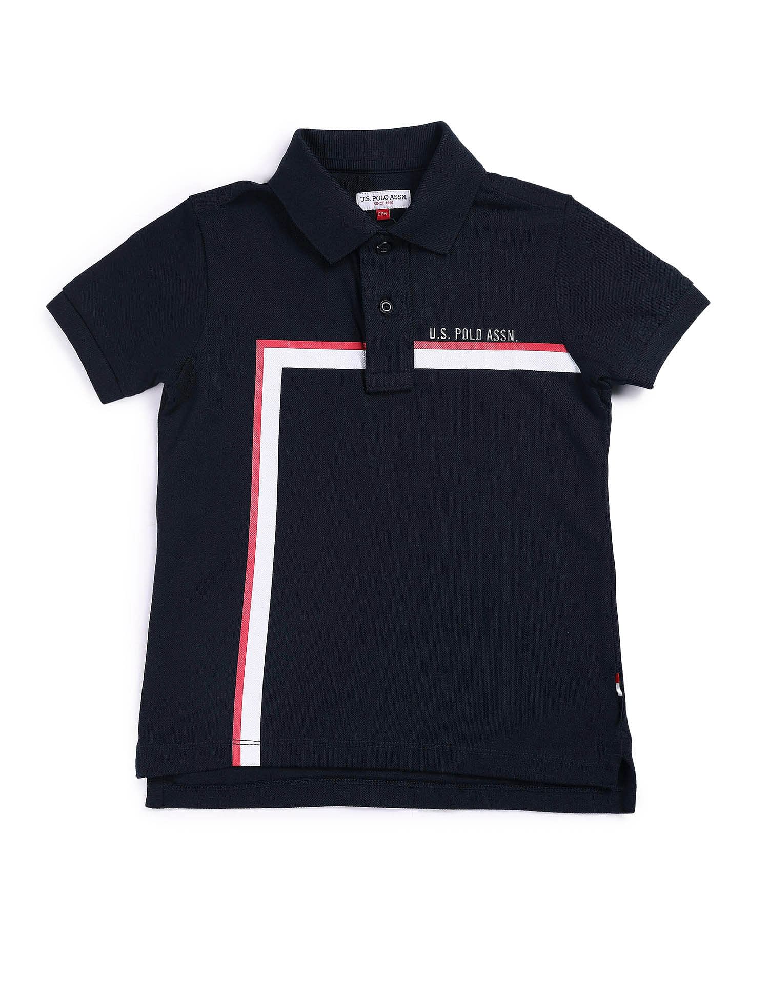 U.S. Polo Assn. Kids Boys Vertical Striped Regular Polo Shirt