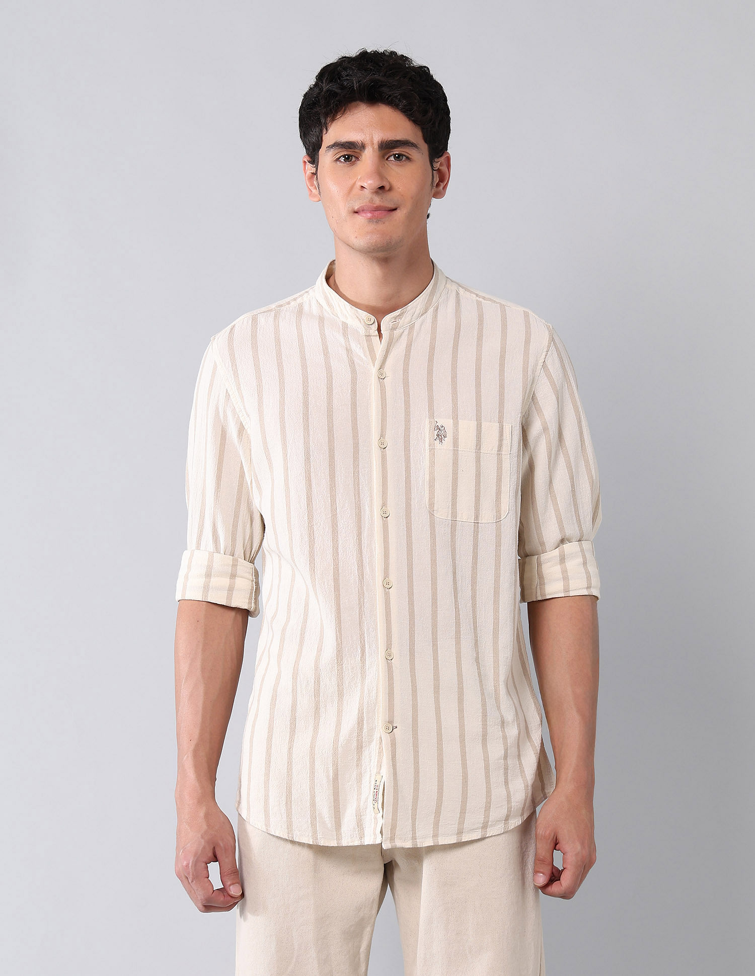 U.S. Polo Assn. Denim Co. Vertical Striped Pure Cotton Shirt