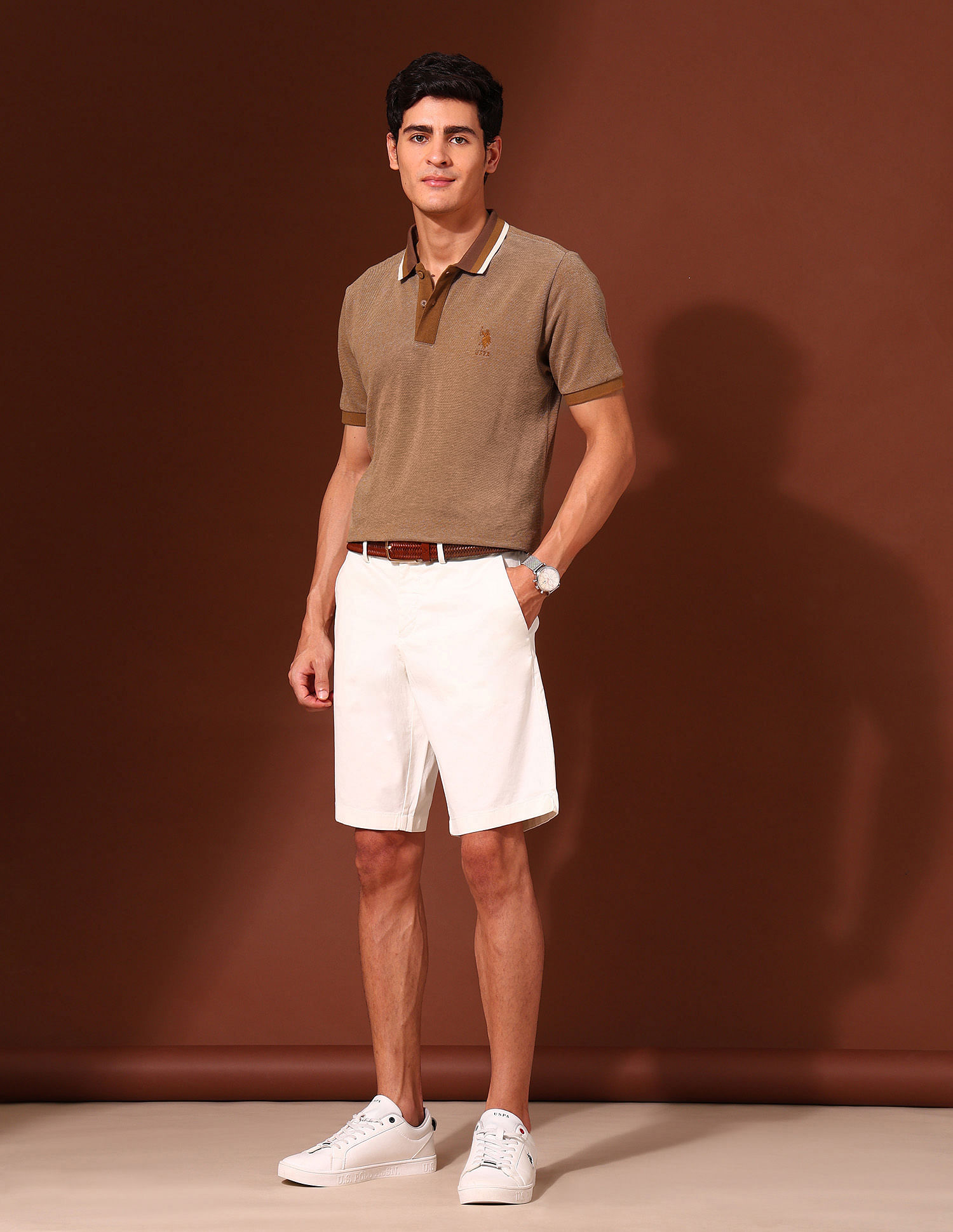 U.S. Polo Assn. Solid Slim Fit Working Holiday Polo Shirt