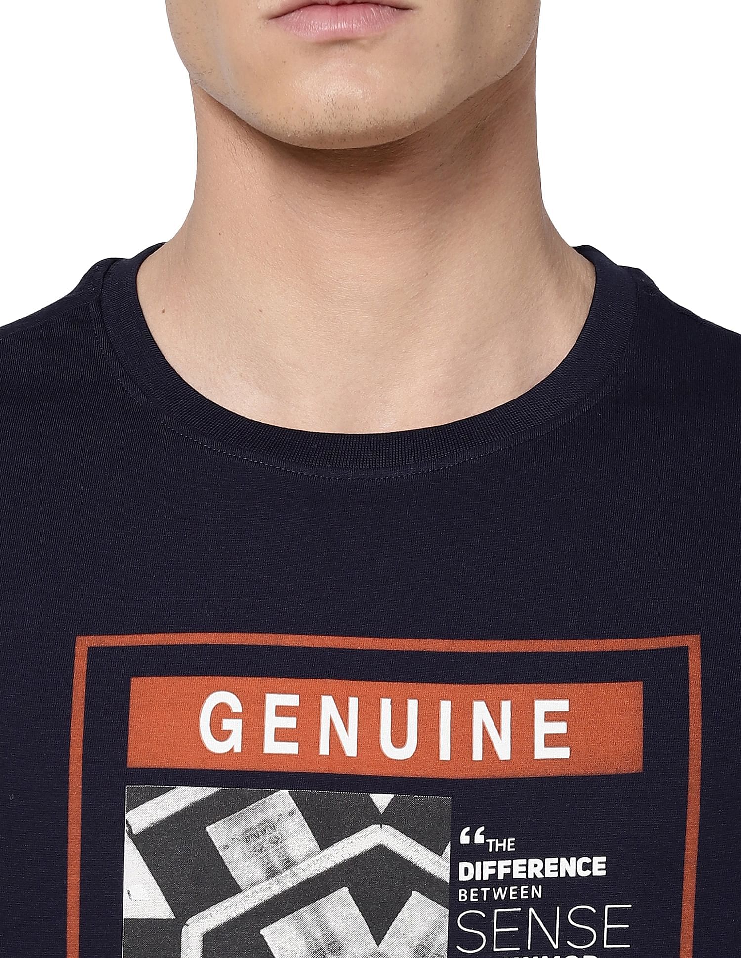 AD by Arvind Crew Neck Graphic Print T-Shirt