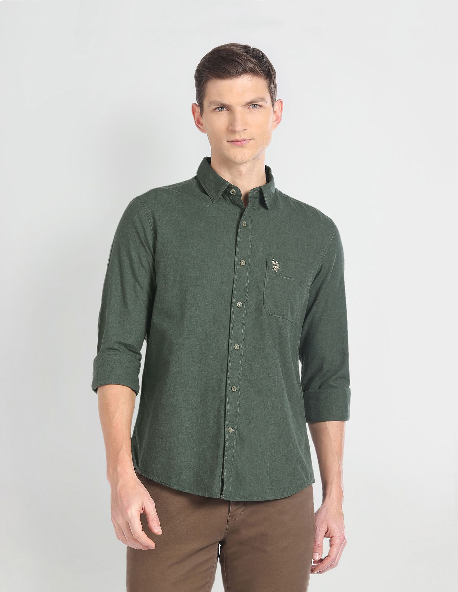 U.S. Polo Assn. Denim Co. Cotton Twill Slim Fit Shirt