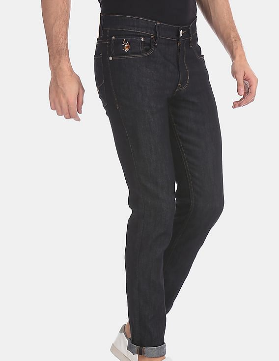 tapered fit black jeans