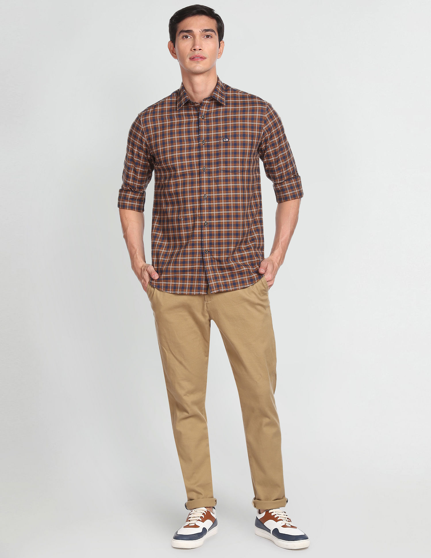 Arrow Sports Cotton Checked Tennis Club Casual Shirt