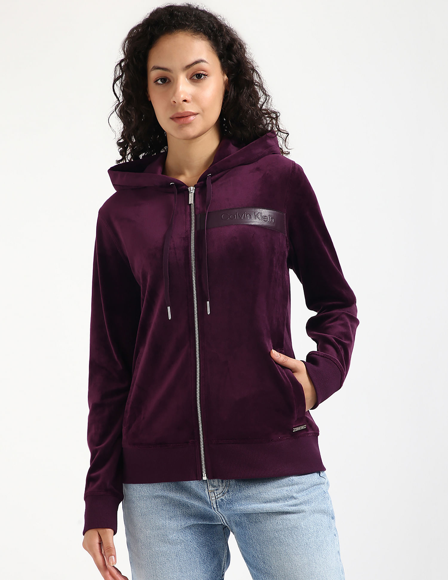 Calvin Klein Embossed Logo Patch Hood Sweatshirt