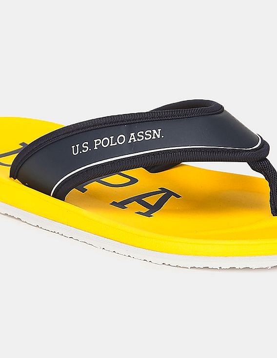 U.S. Polo Assn. Men Brand Print Non-Skid Zedo Flip Flops