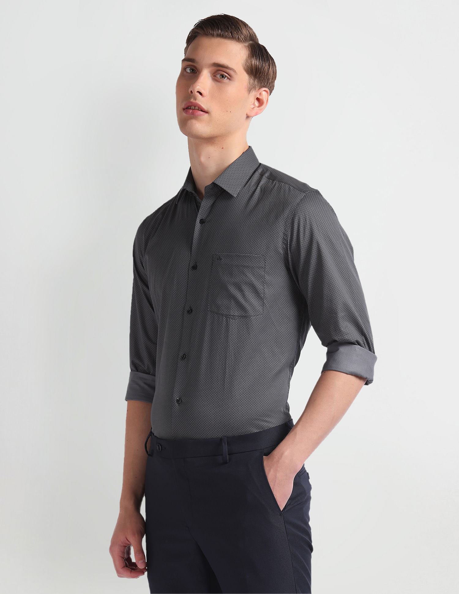 Arrow Geometric Print Cotton Shirt