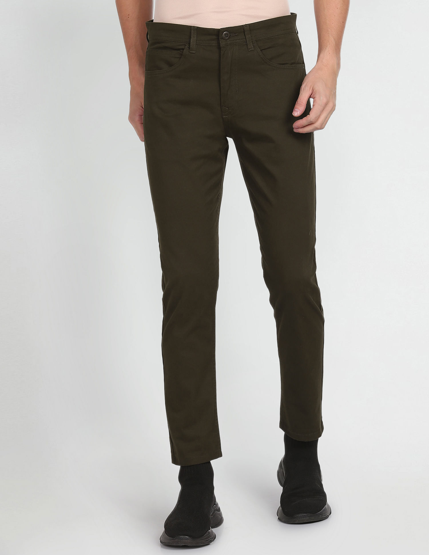 Flying Machine Slim Tapered Fit Twill Trousers
