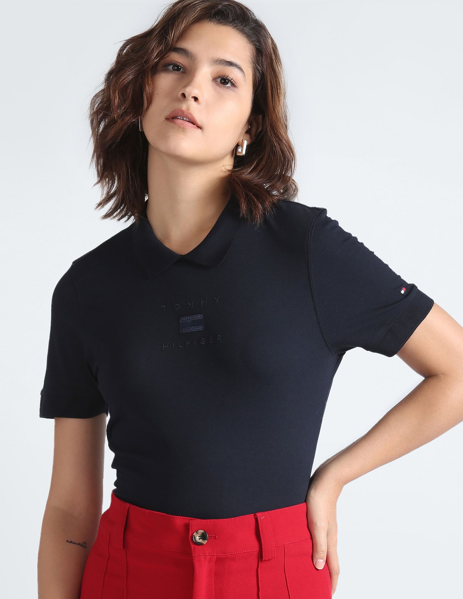 Tommy Hilfiger Tonal Embroidered Stretch Polo Shirt