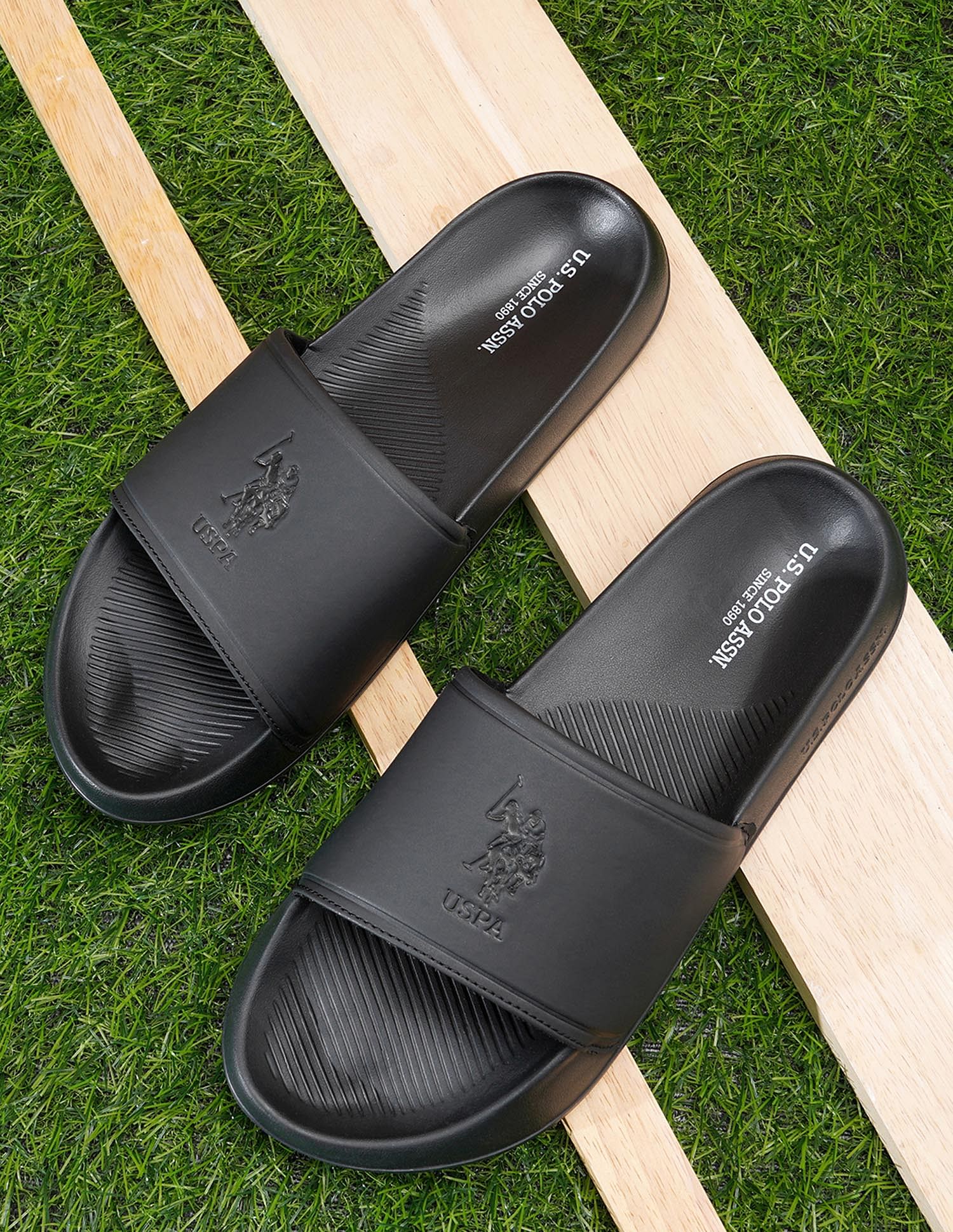 U.S. Polo Assn. Men Debossed Monogram Specter 5.0 Slides