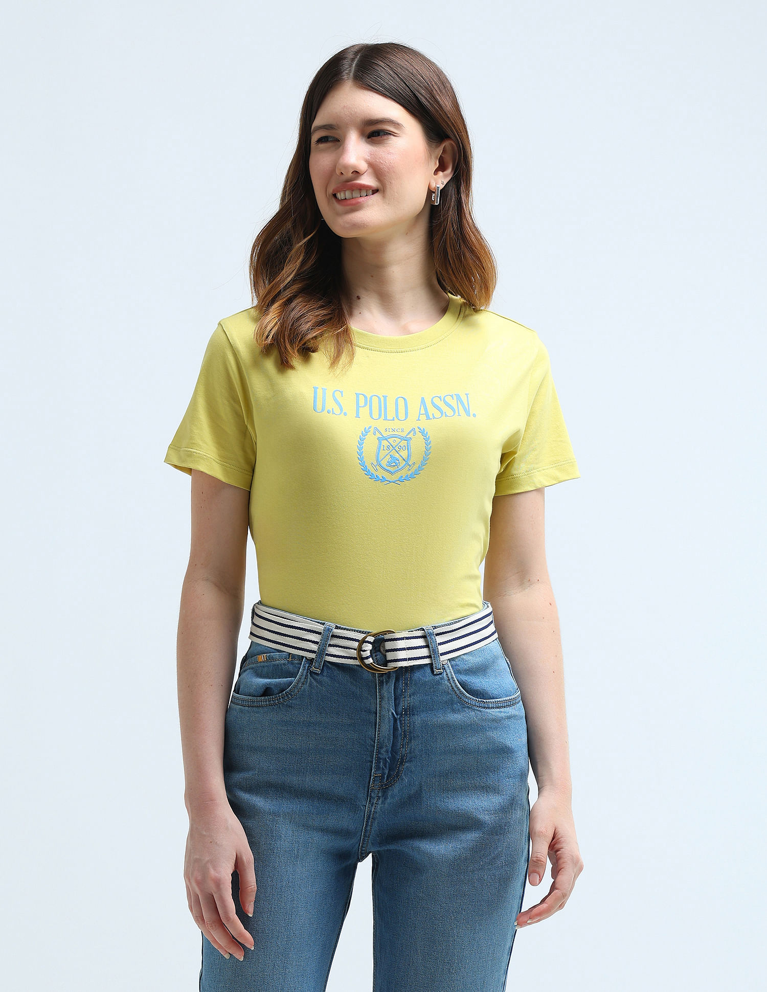 U.S. Polo Assn. Women Regular Fit Cotton T-Shirt