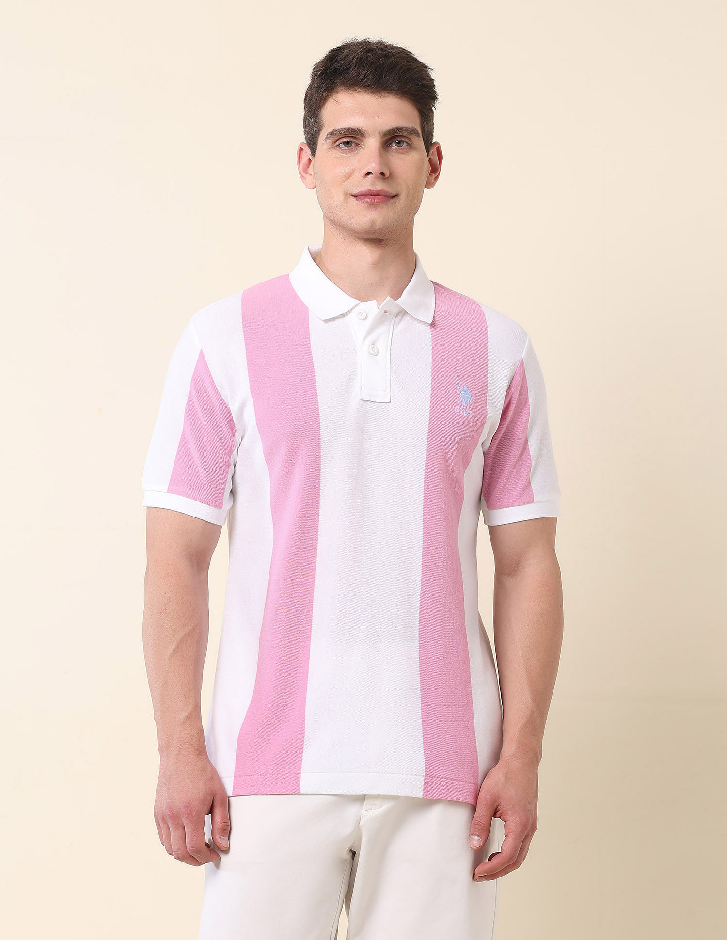 U.S. Polo Assn. Vertical Striped Summer Splash Polo Shirt