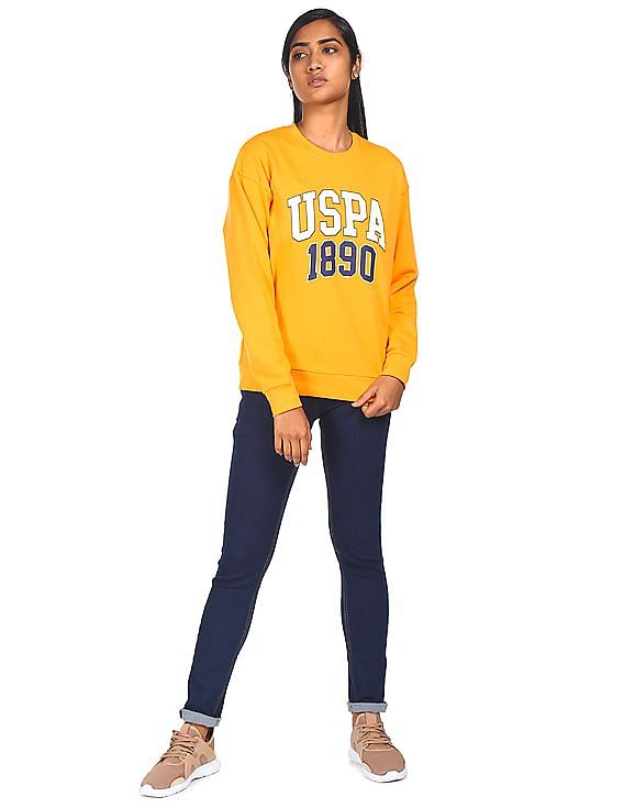 U.S. Polo Assn. Women Crew Neck Printed Sweatshirt