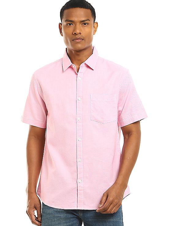 men's pink dress shirt short sleeve