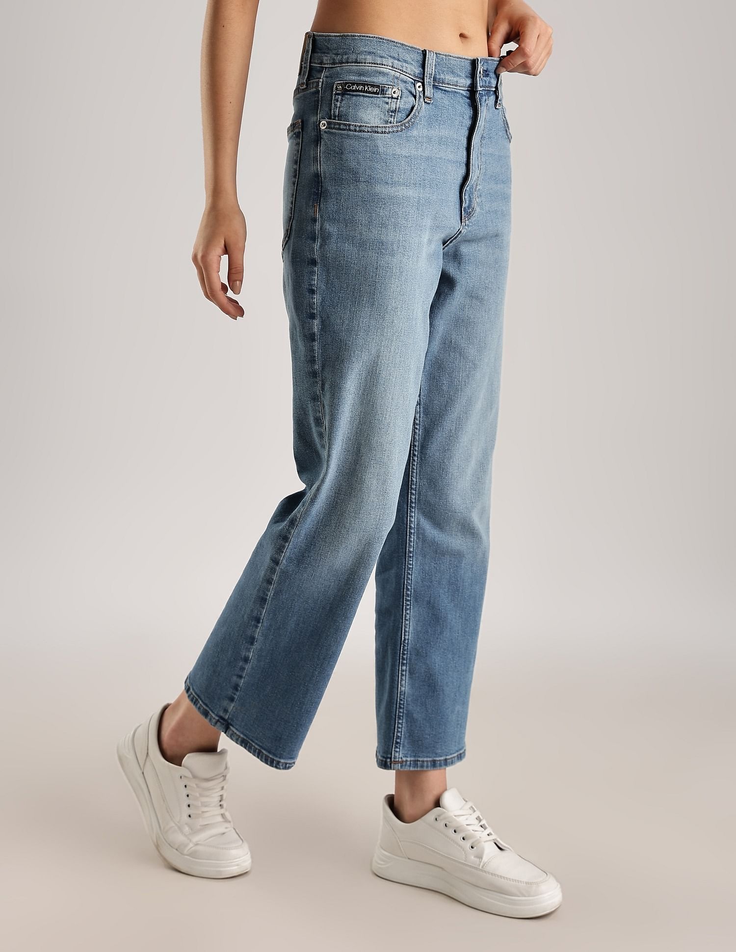 Calvin Klein Mid-Wash Bootcut-Fit High Rise Jeans