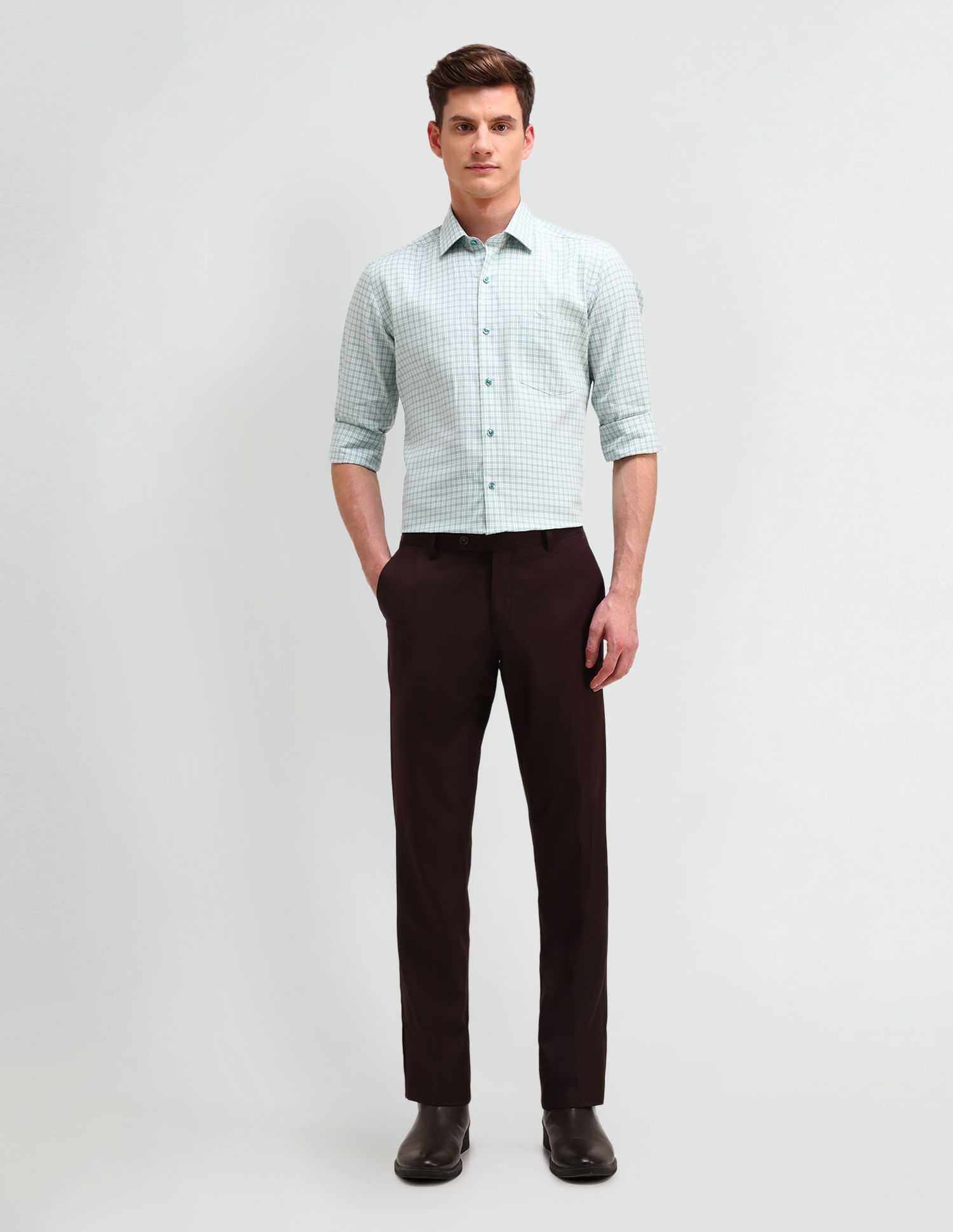 Arrow Slim Fit Plaid Checked Shirt