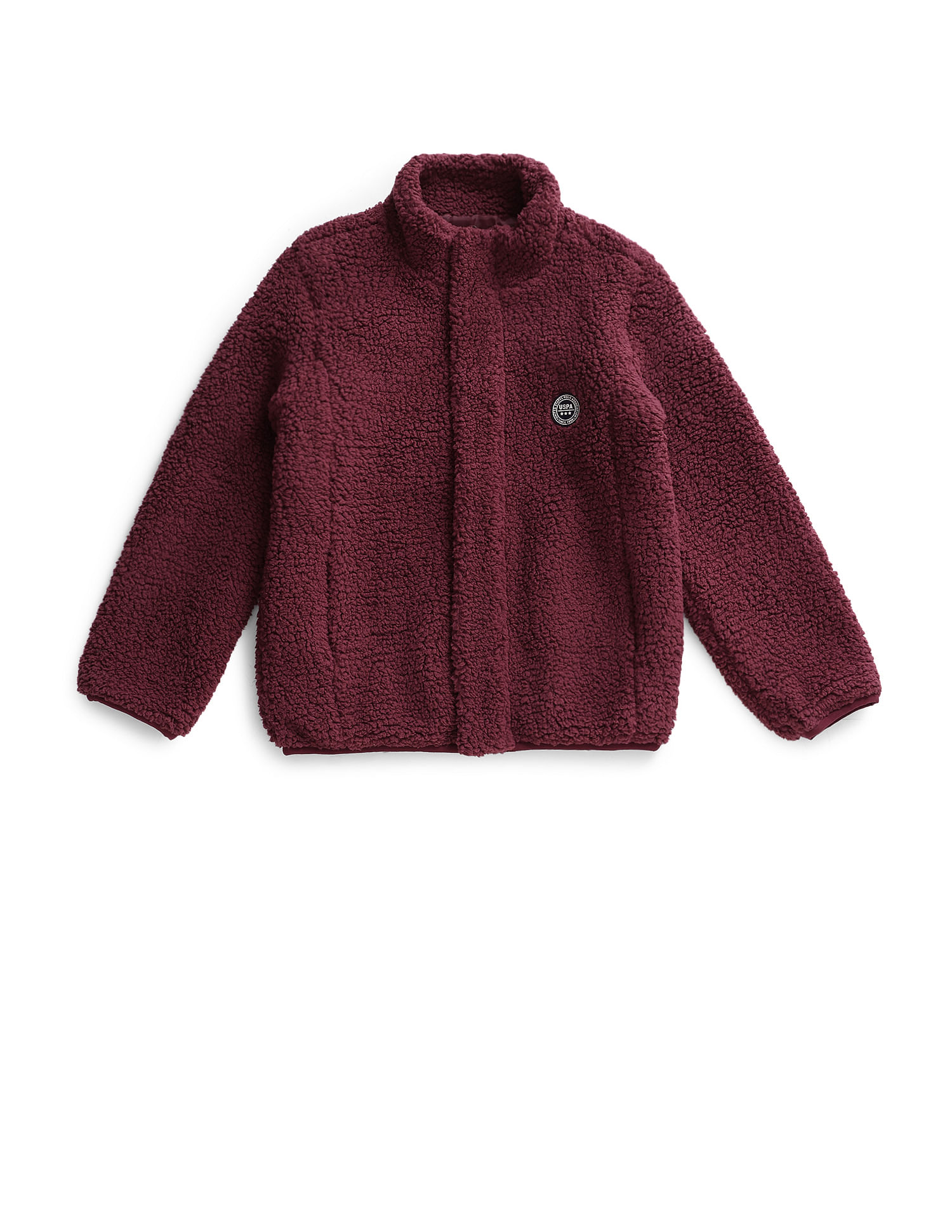 U.S. Polo Assn. Kids Solid Sherpa Knit Jacket