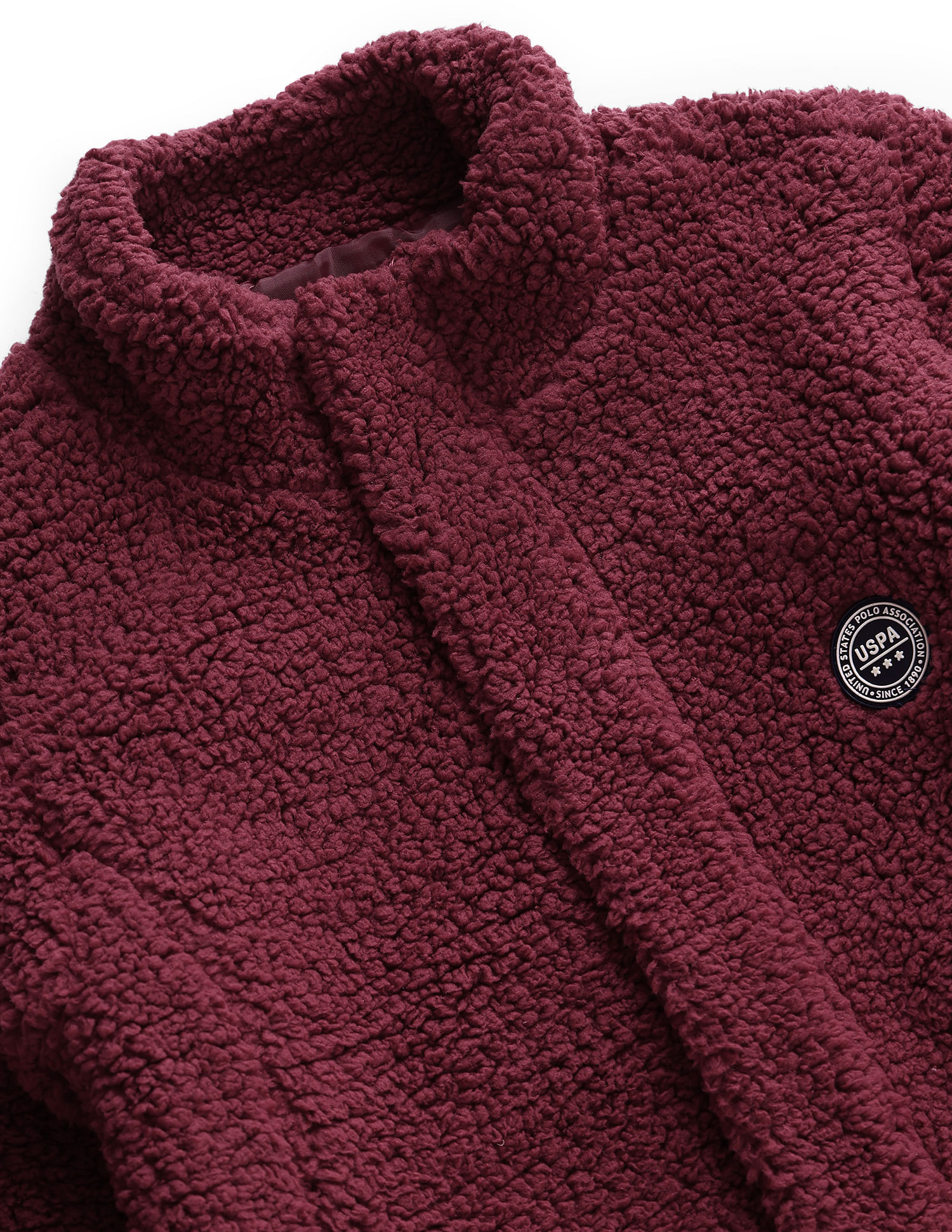 U.S. Polo Assn. Kids Solid Sherpa Knit Jacket