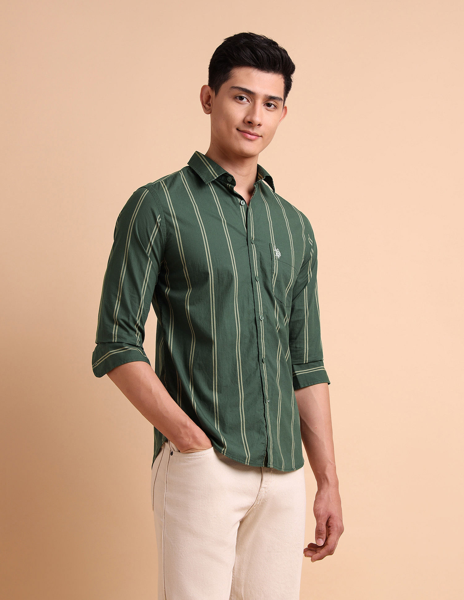 U.S. Polo Assn. Vertical Striped Pure Cotton Shirt