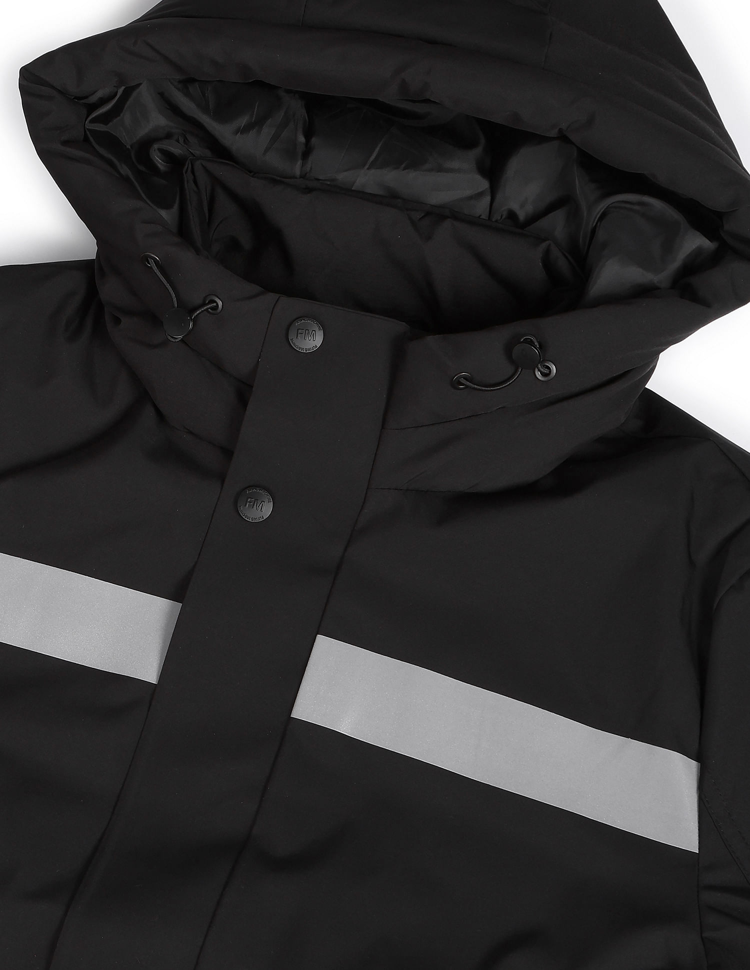 Flying Machine High Neck Contrast Tape Padded Jacket