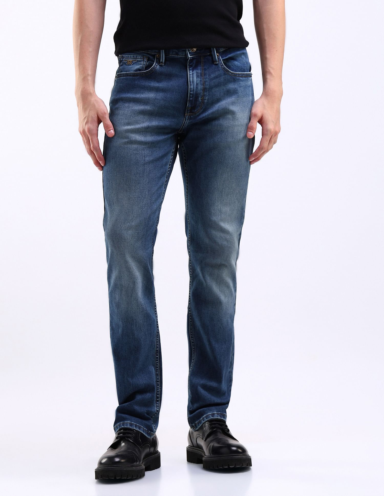 Flying Machine Freddie Slim Straight Fit Stone Wash Jeans