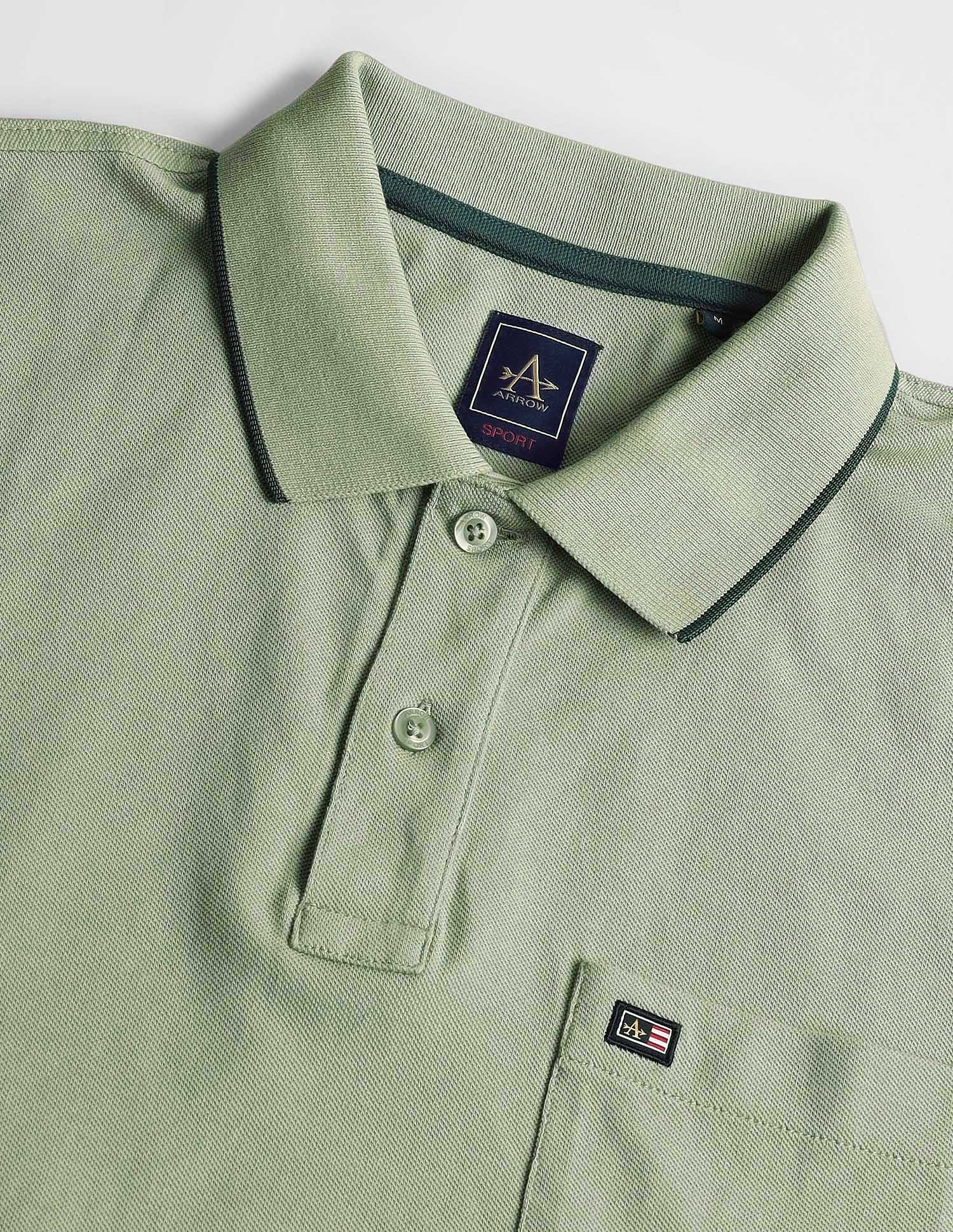 Arrow Sports Tipped Collar Regular Fit Polo Shirt