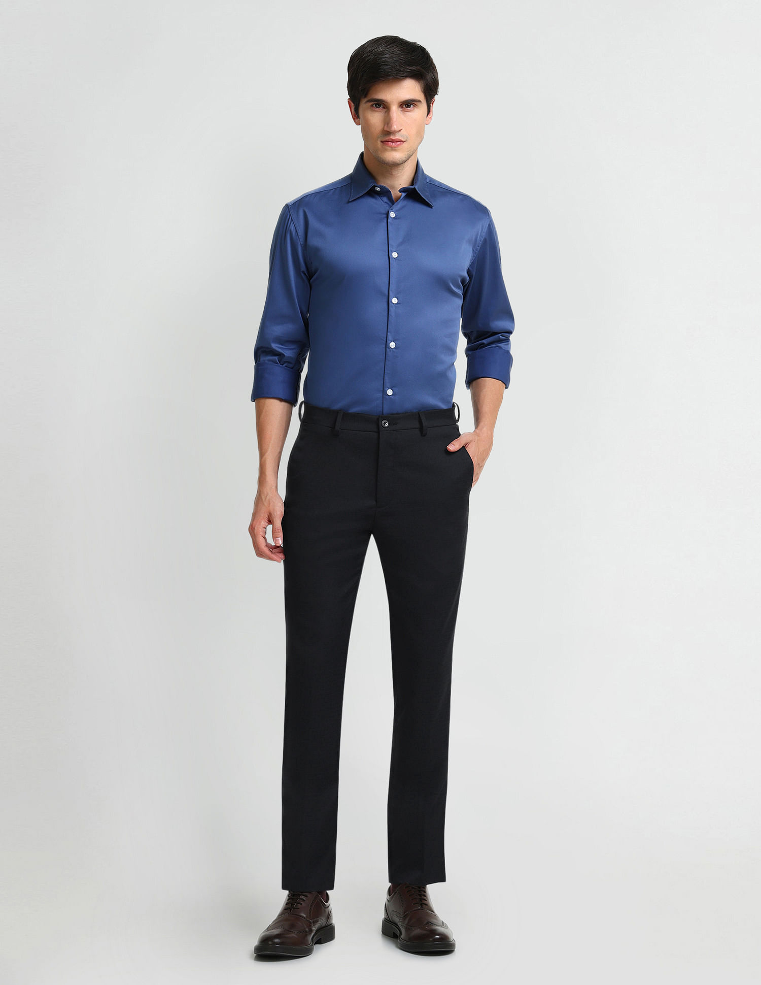 Arrow Newyork Smart Flex Super Slim Fit Trousers