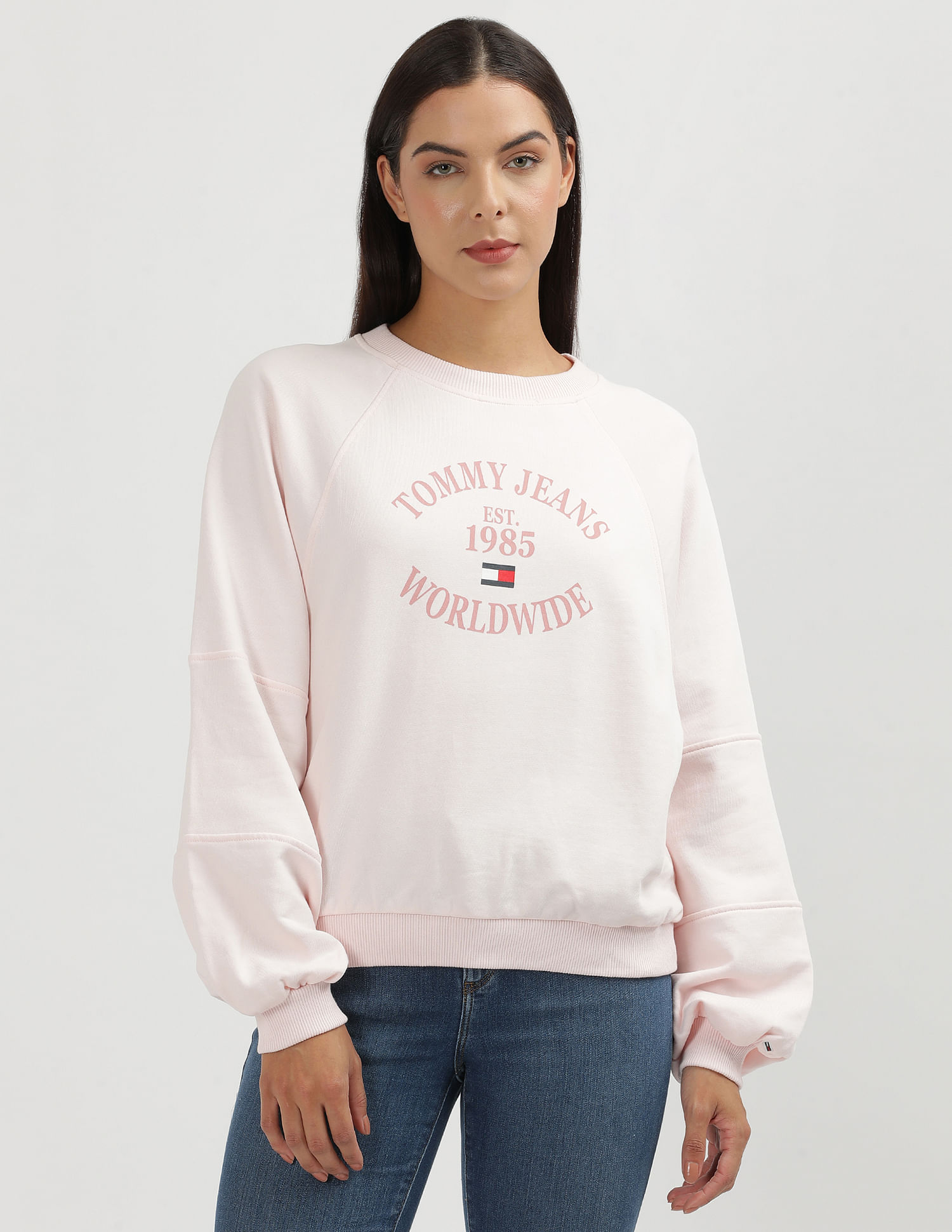 Tommy Hilfiger Cotton Raglan Sleeves  Sweatshirt