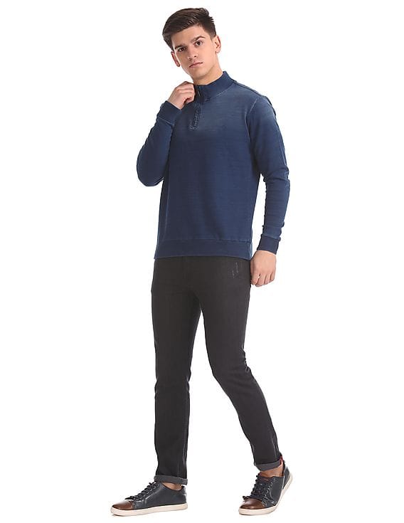 Buy Arrow Sports Stone Wash Half Zip Sweatshirt - NNNOW.com