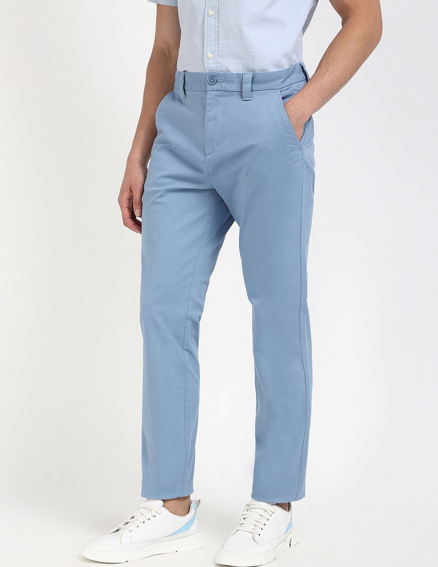 Tommy Hilfiger Kids Blue Solid Trousers for Smart Casual