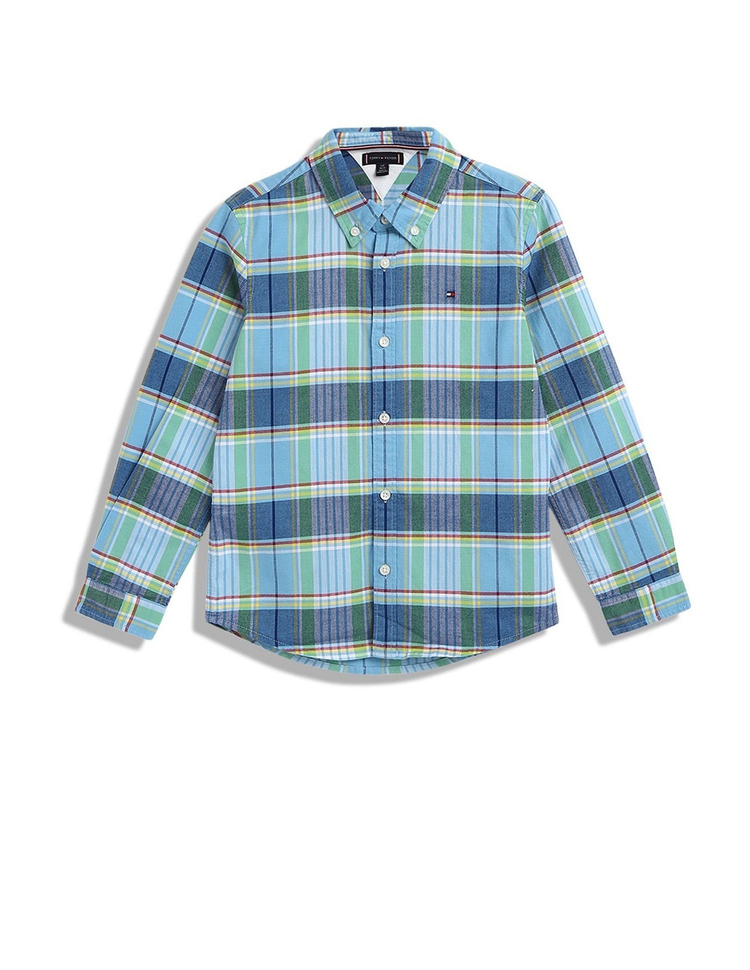 Tommy Hilfiger Boys Blue Tartan Checked Shirt