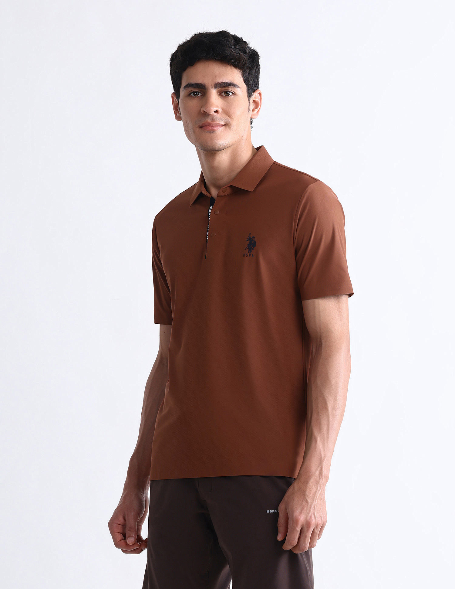 USPA Active Solid Slim Fit Polo Shirt
