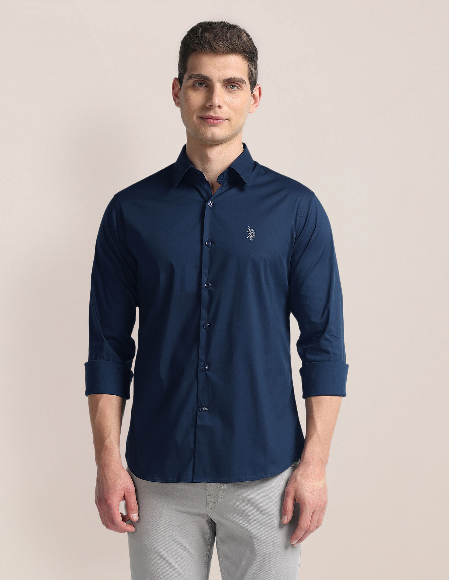 U.S. Polo Assn. Tailored Regular Fit Solid Shirt