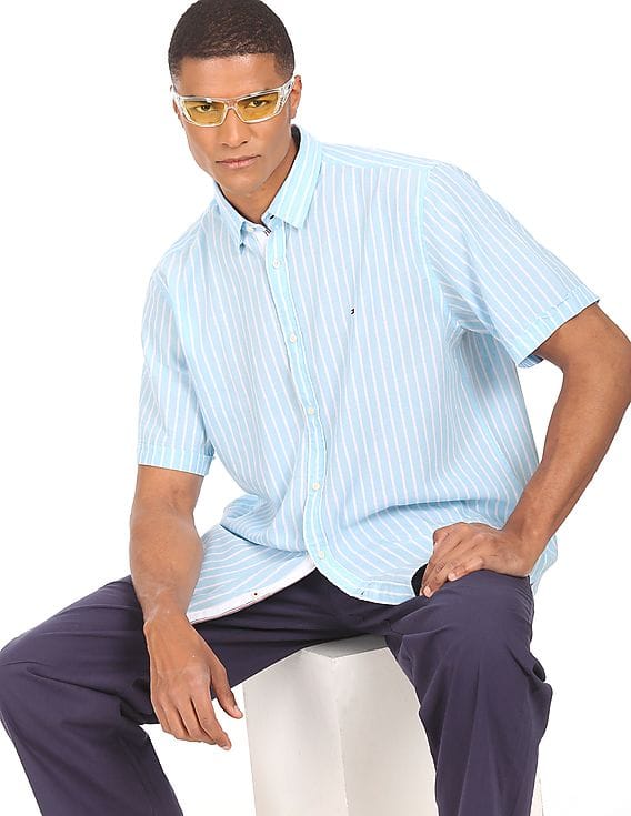 Casual Shirt Blue Striped Tommy Hilfiger Shirt Buy Tommy Hilfiger