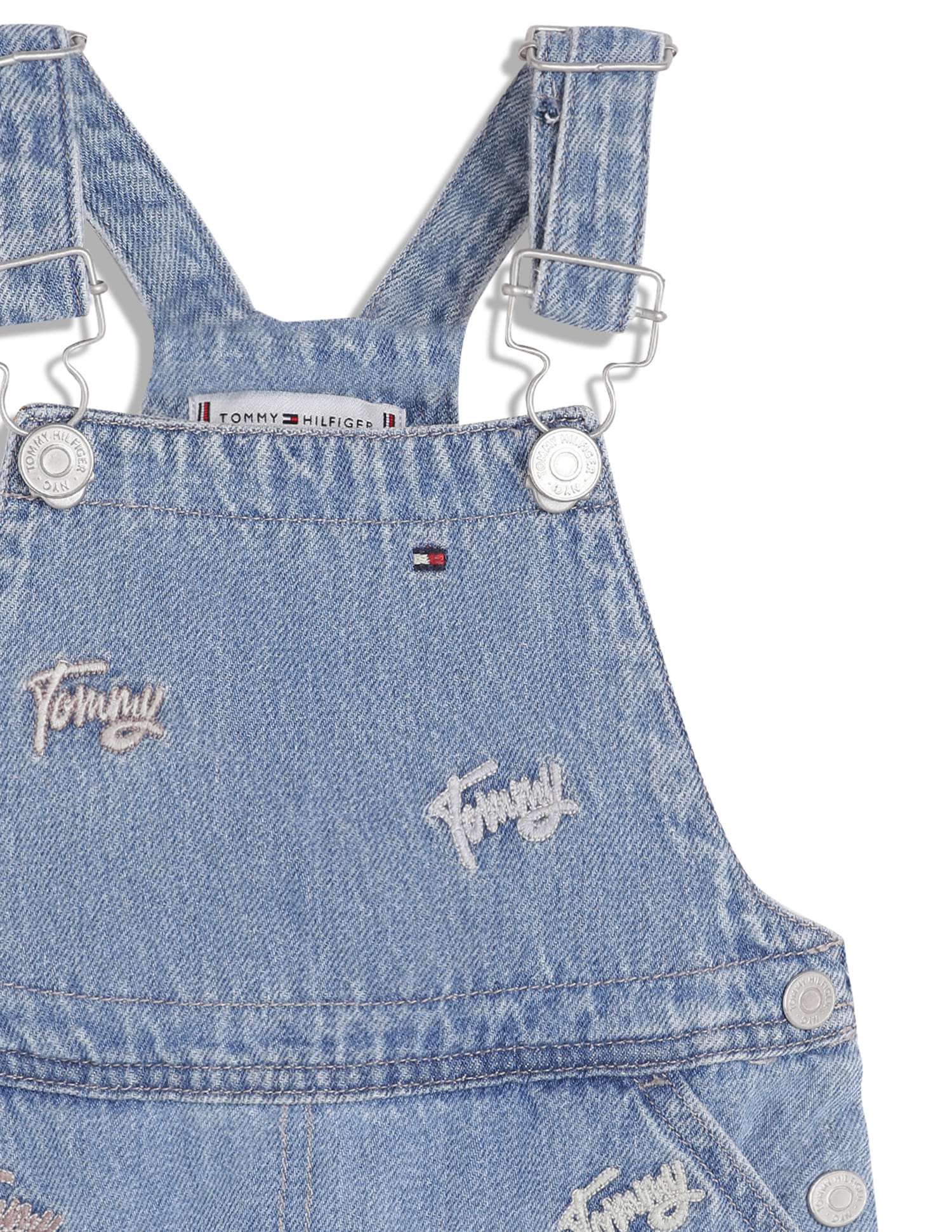 Buy Tommy Hilfiger Kids Girls Brand Embroidered Dungaree Dress
