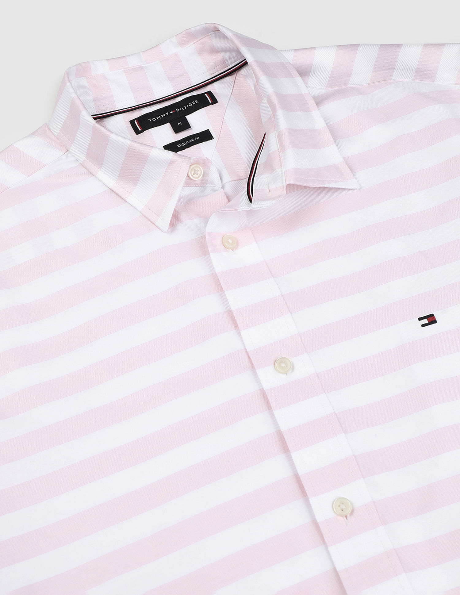 Tommy Hilfiger Textured Horizontal Regular Fit Striped Shirt