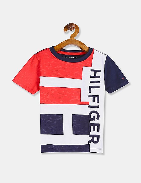 Buy Tommy Hilfiger Kids Boys Multi Colour Round Neck Contrast Print Logo T Shirt NNNOW