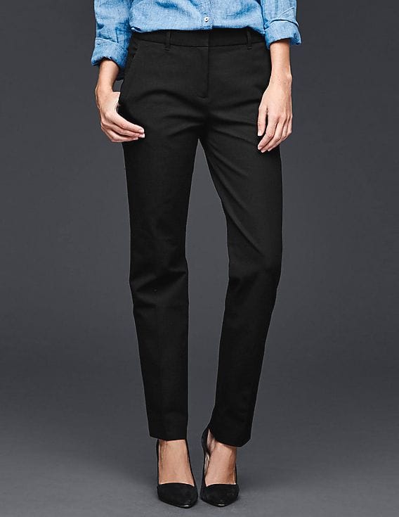 black straight pants