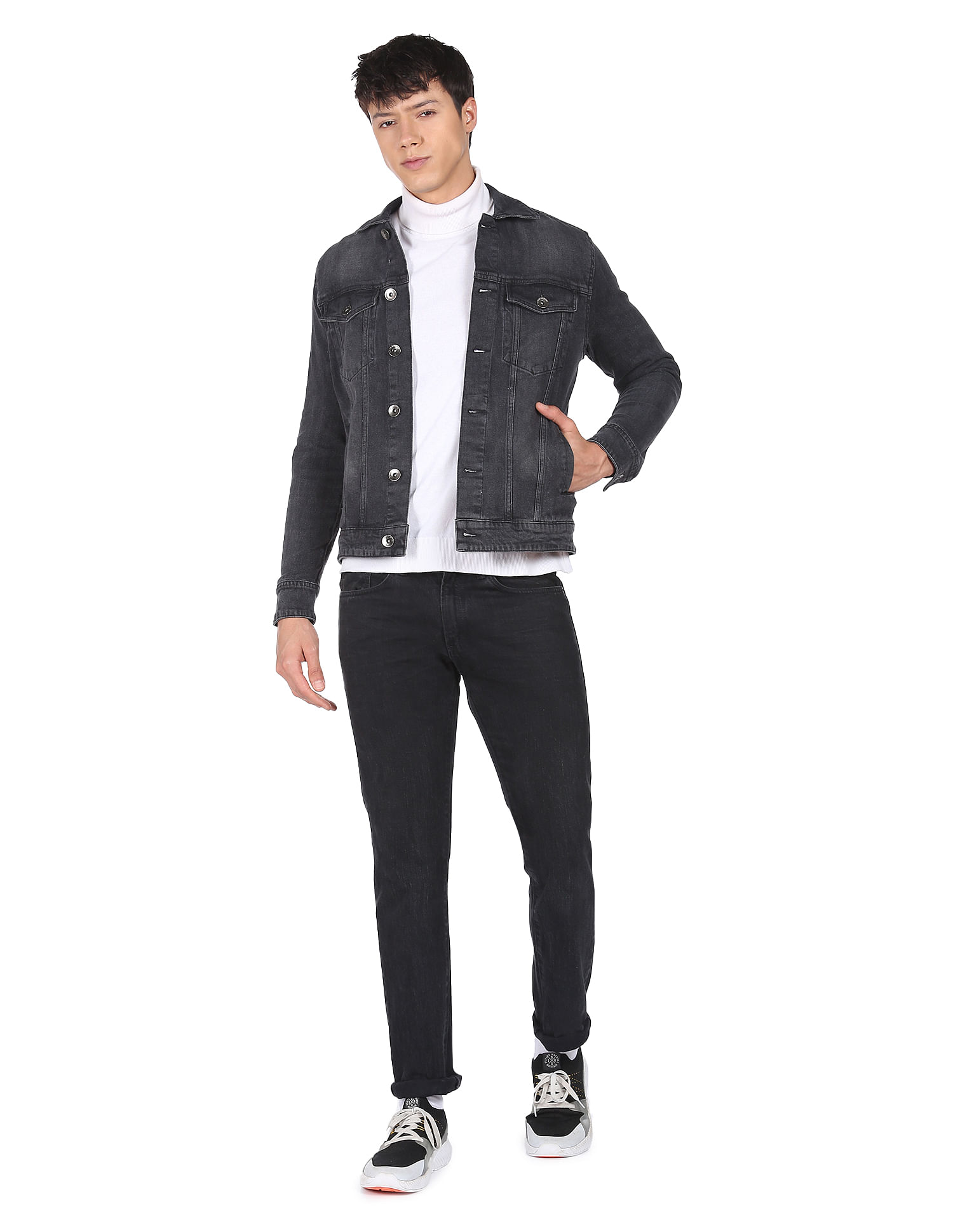 Flying Machine Washed Denim Jacket