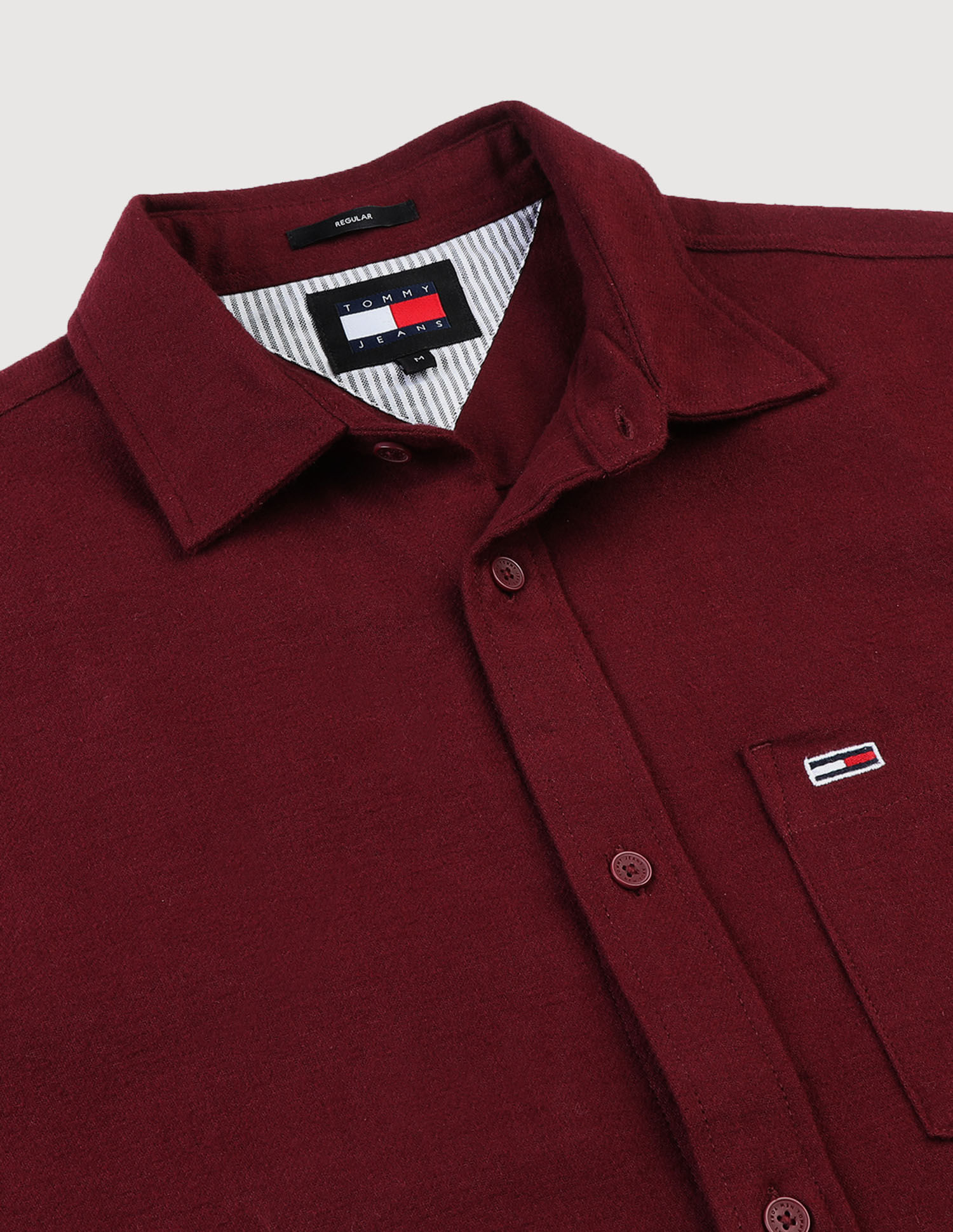 Tommy Hilfiger Solid Cotton Flannel Shirt