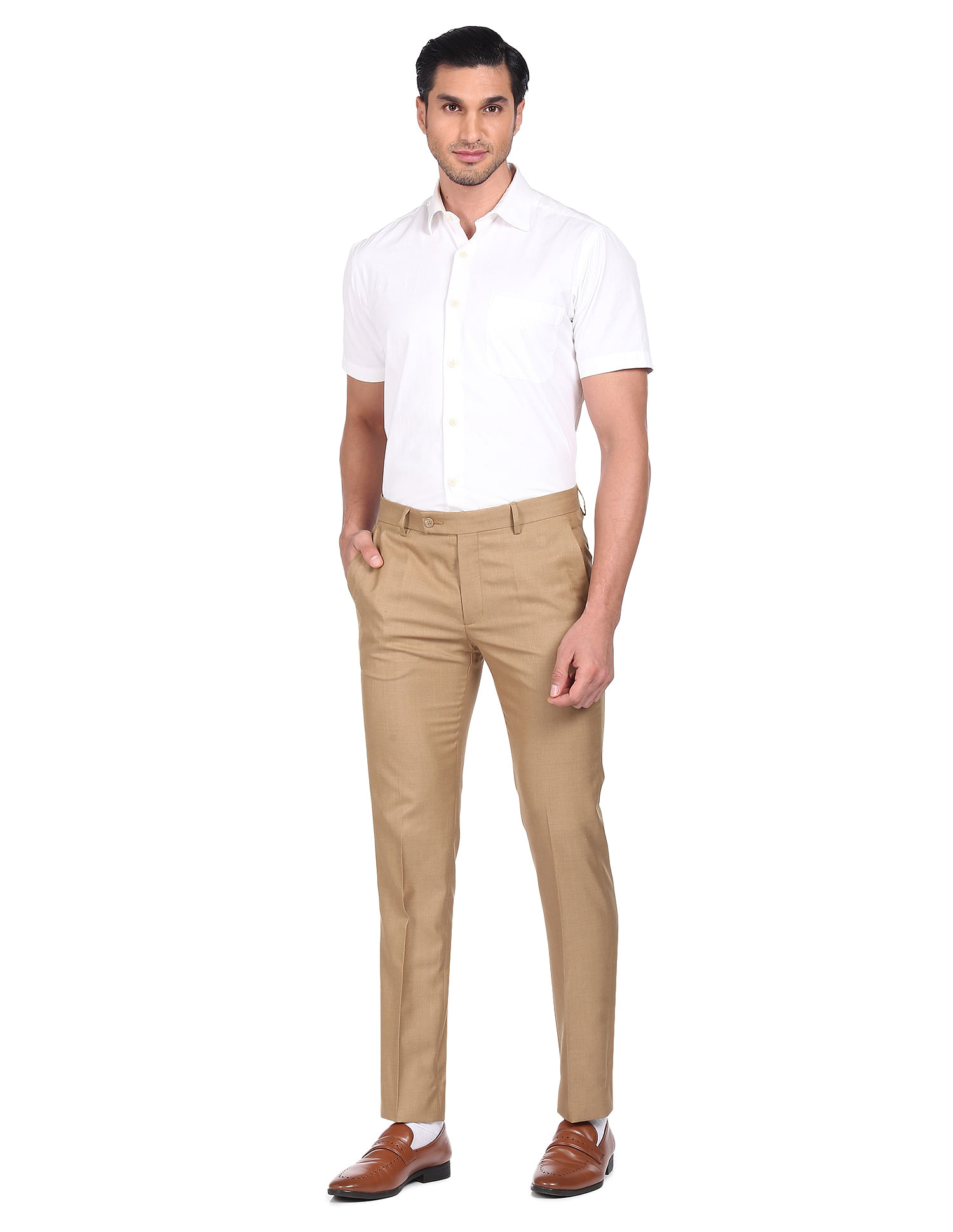 Oxford Formal Wear Cotton Trousers Full Pant For Men, Light Brown Colour at  Best Price in Tirupur | Suma Fashions