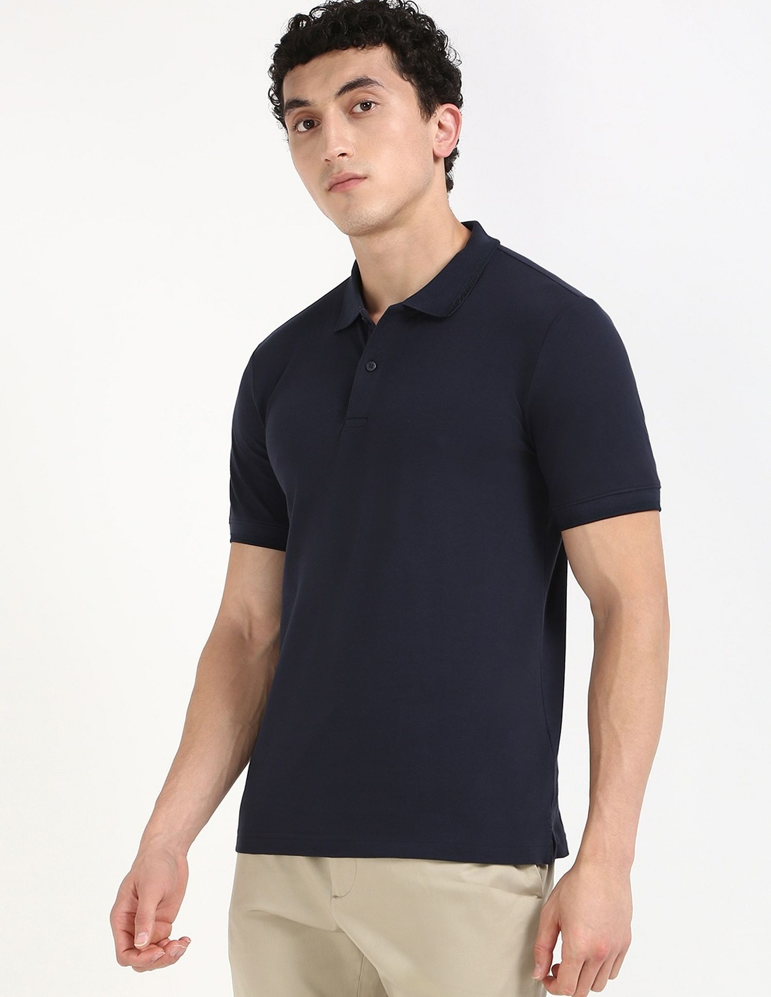 Calvin Klein Jeans Solid Slim Fit Cotton Polo Shirt