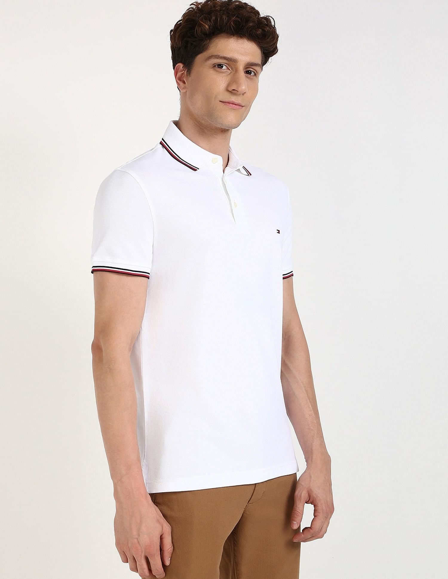 Tommy Hilfiger Solid Regular-Fit Cotton Polo Shirt