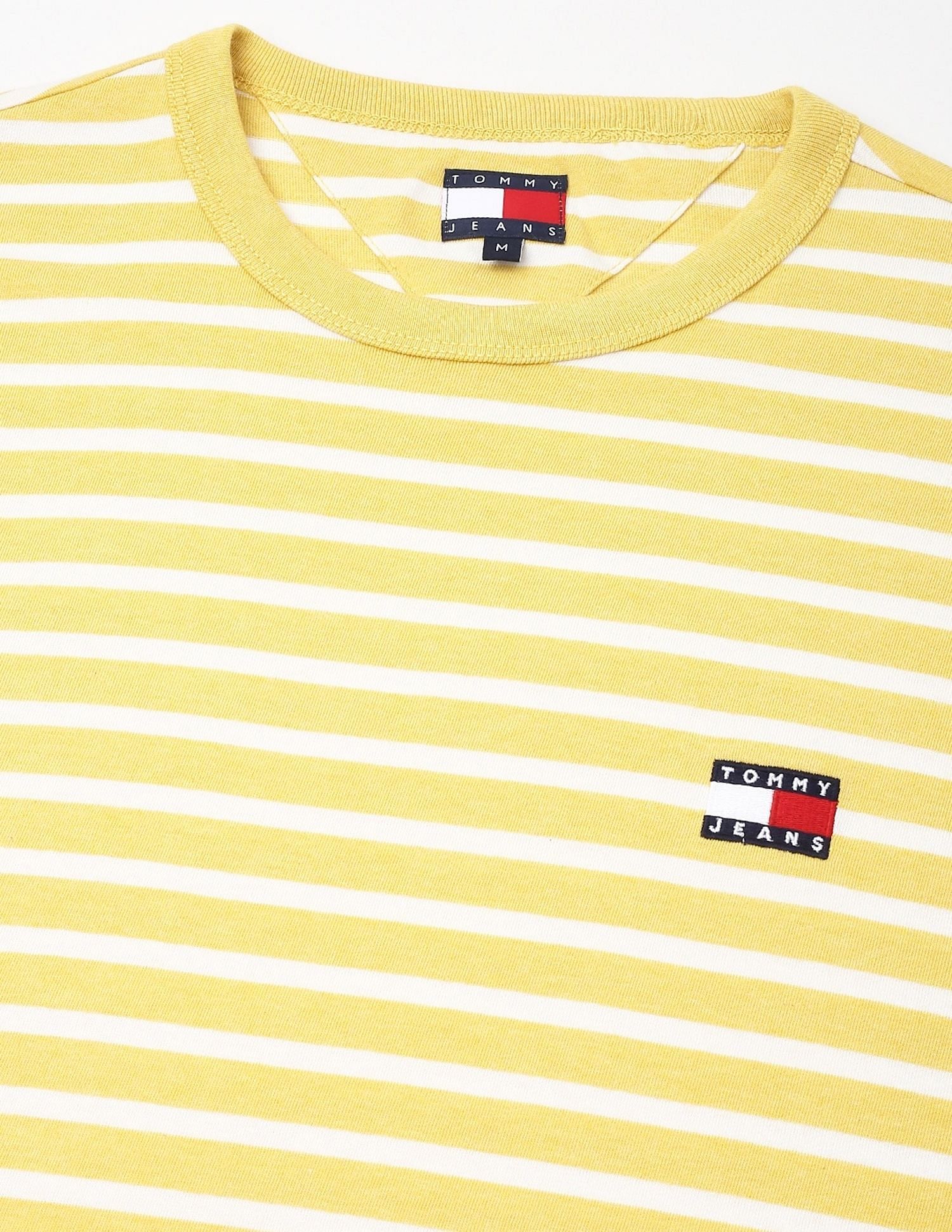 Tommy Hilfiger Logo Striped Regular-Fit Cotton T-Shirt