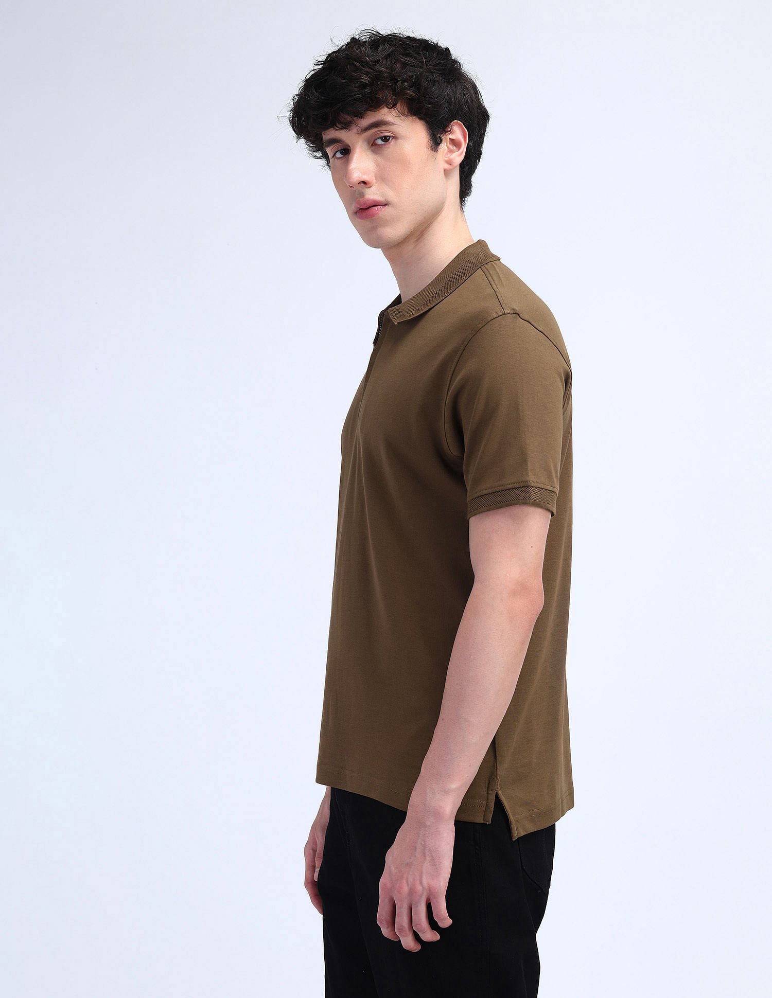 Flying Machine Solid Regular Cotton Polo Shirt