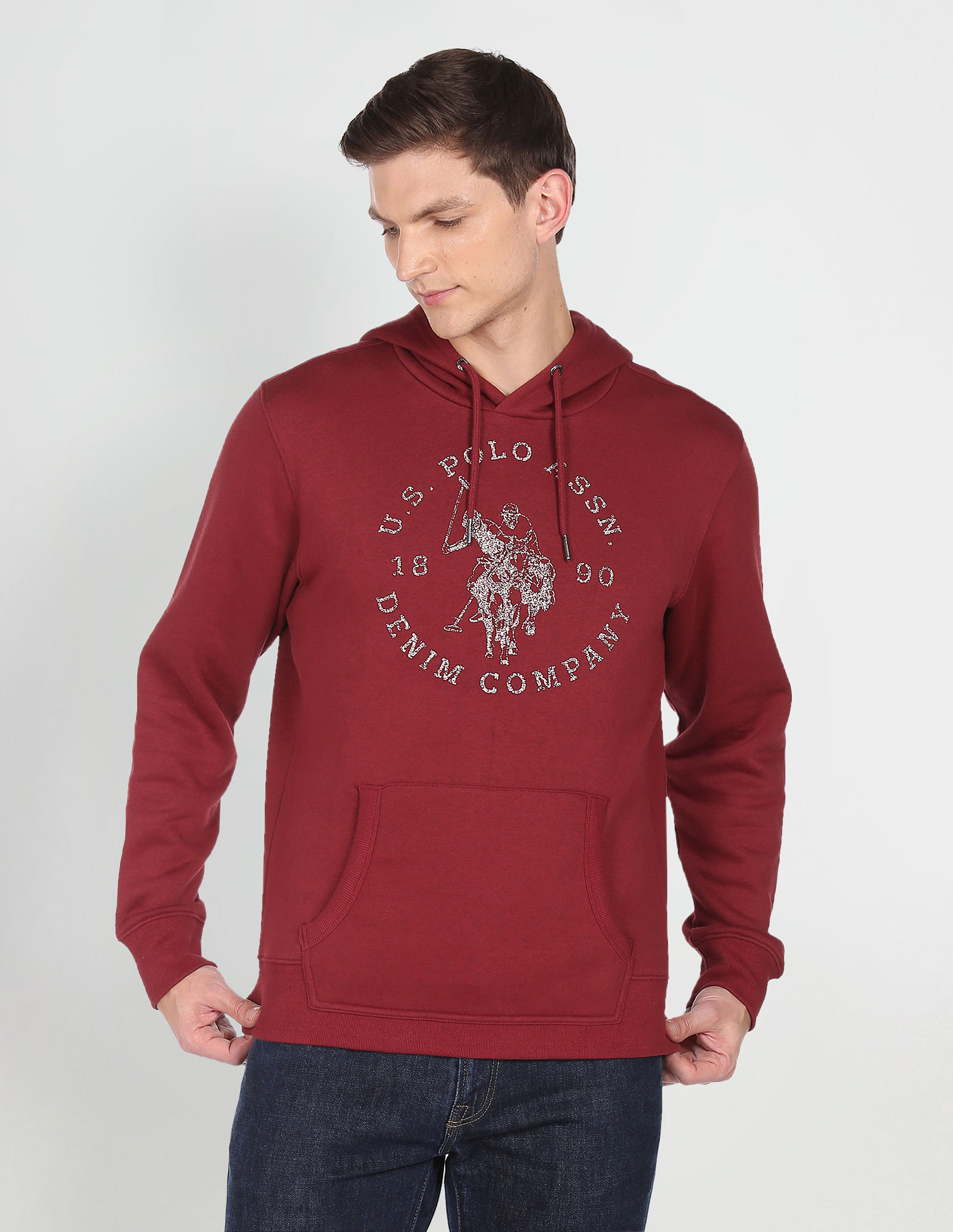 U.S. Polo Assn. Denim Co. Brand Print Hooded Sweatshirt