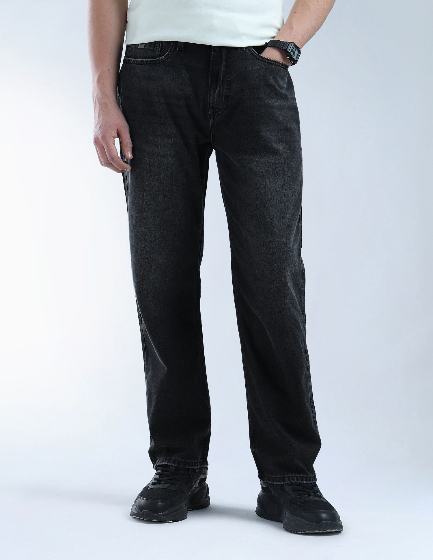Flying Machine Cobain Loose Fit Stone Washed Jeans