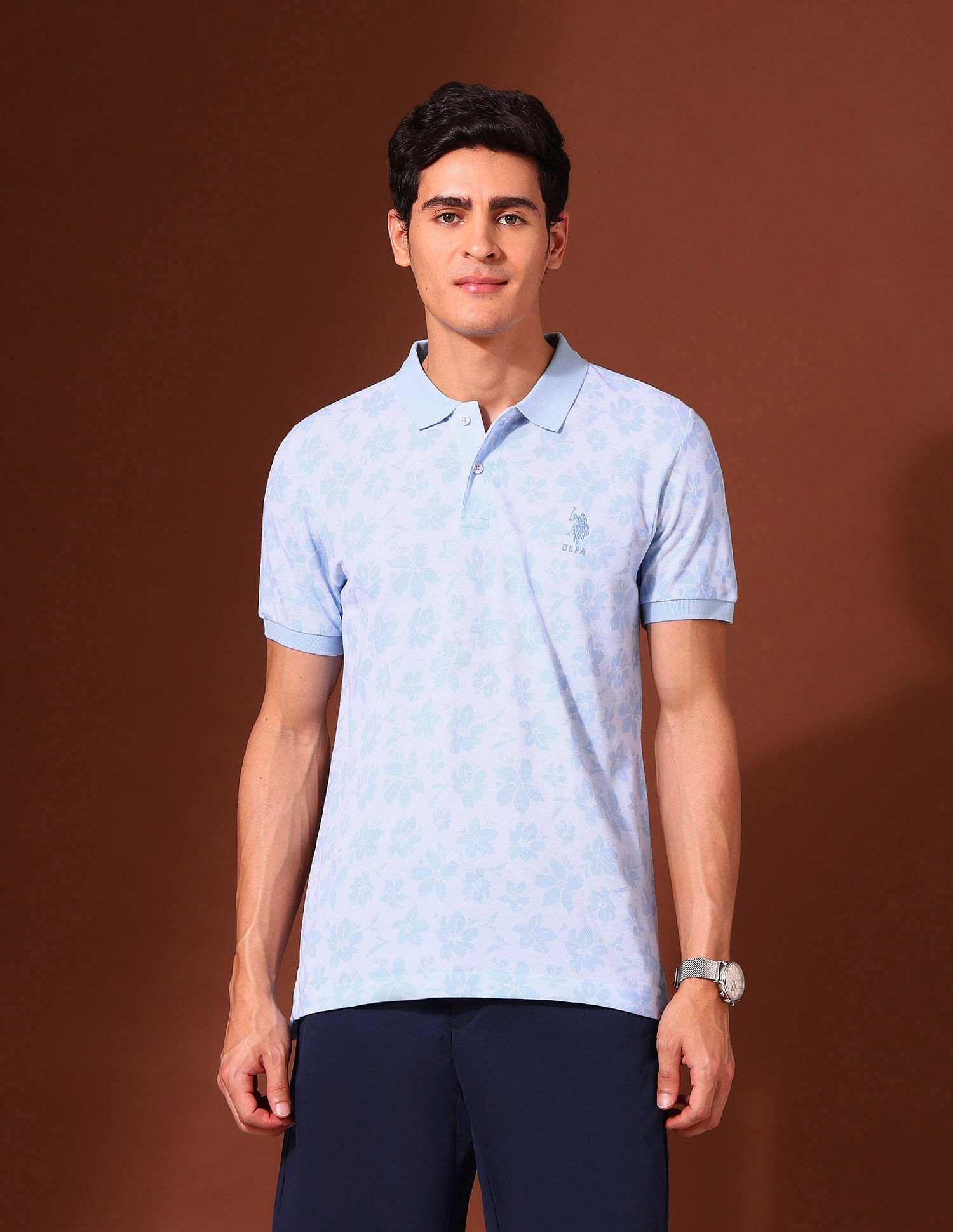 U.S. Polo Assn. Floral Printed Working Holiday Polo Shirt