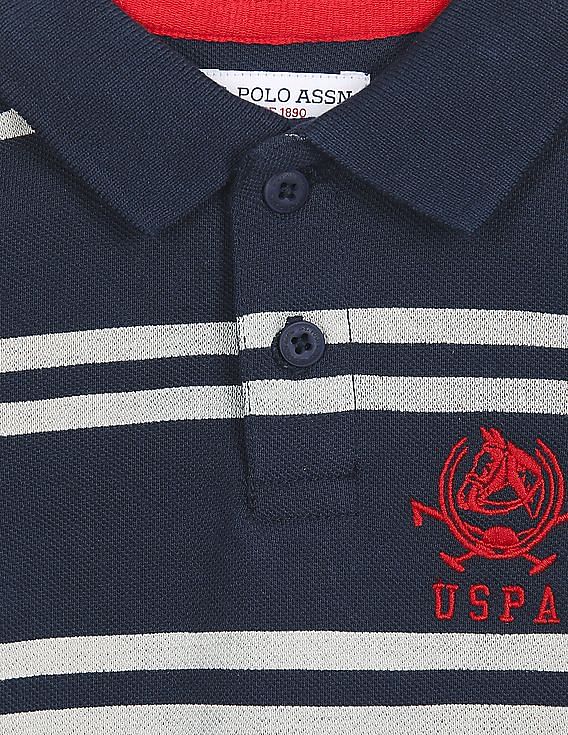 U.S. Polo Assn. Kids Boys Pique Striped Polo Shirt