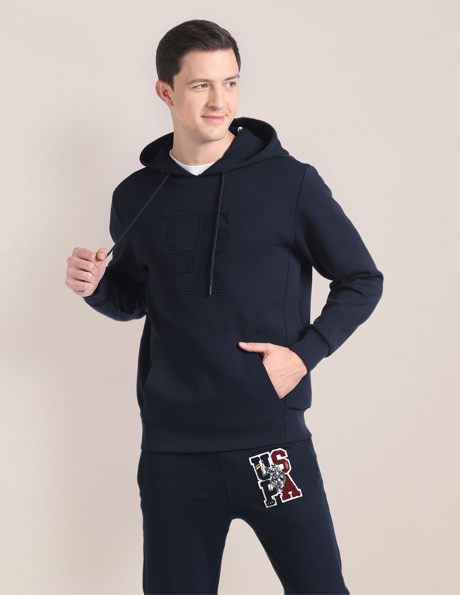 U.S. Polo Assn. Embossed Logo Hooded Sweatshirt