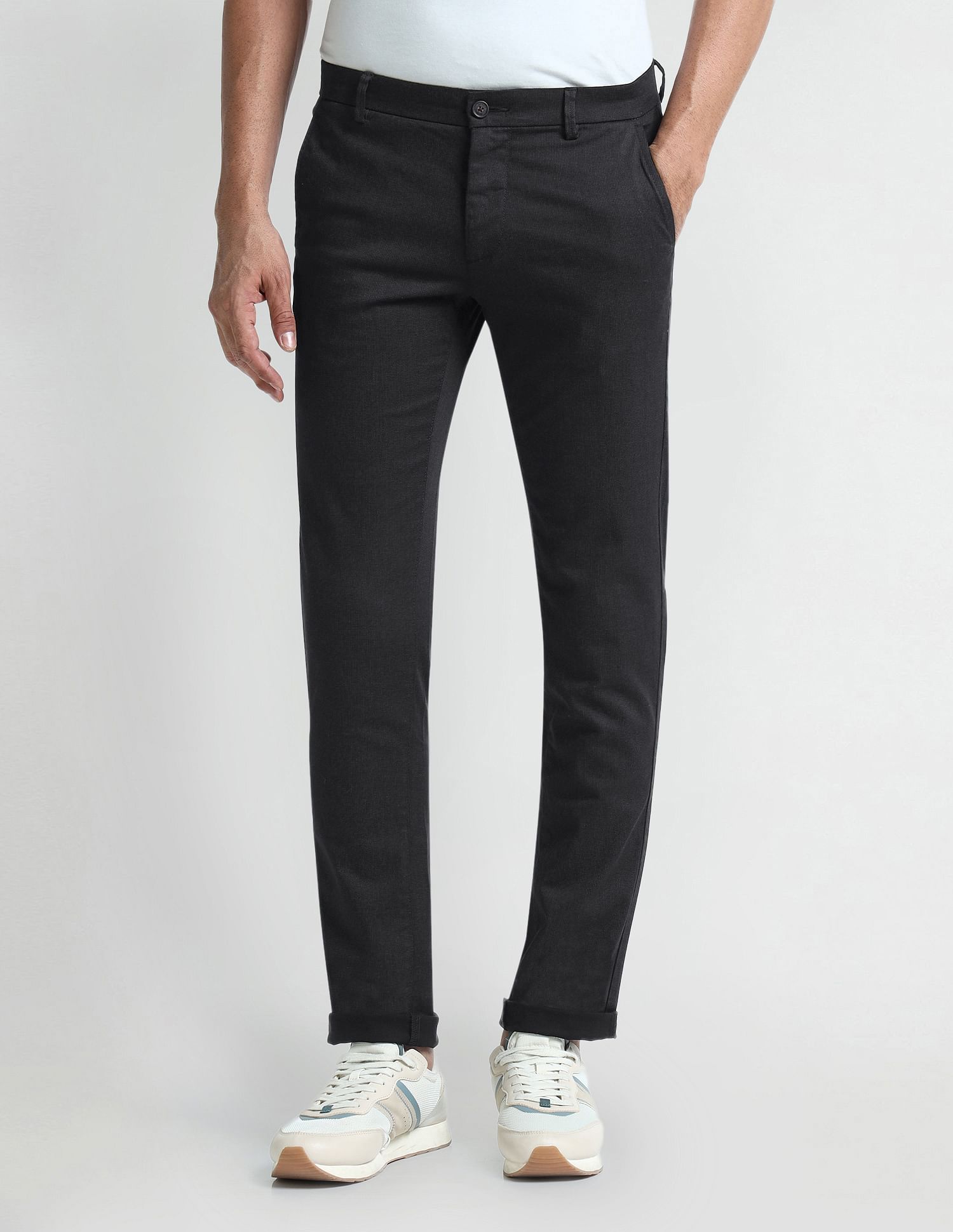 Arrow Sport Slim Fit Geometric Patterned Trousers